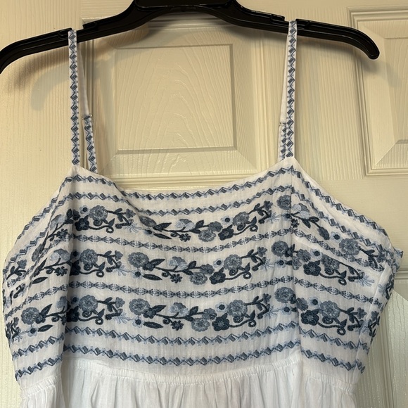 Pinkblush Navy Blue Floral Embroidered Lace-Up Back Maternity Maxi Dress - Picture 5 of 9